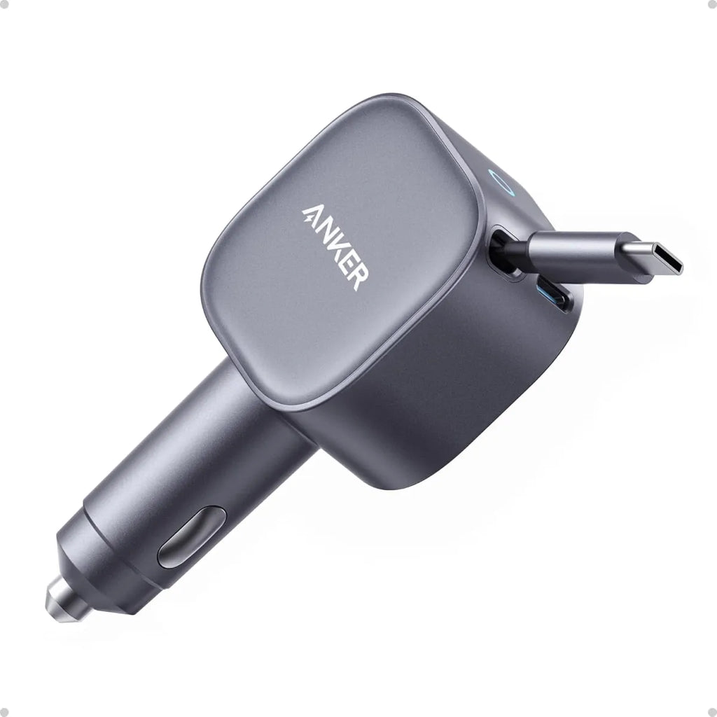 Anker Nano 75W Car Charger with Built-in Retractable USB-C Cable