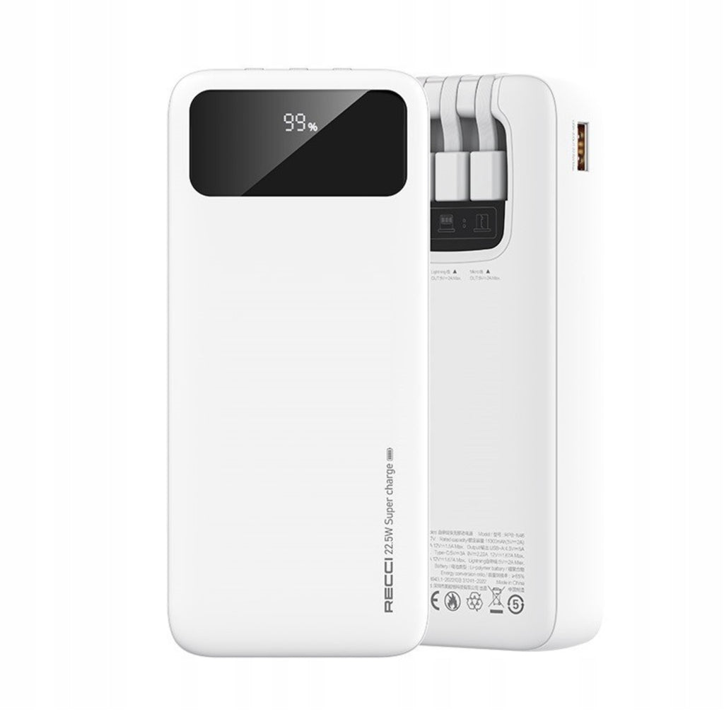 Recci RPB-N45 Nature 22.5w 10000mAh Power Bank White
