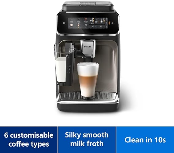 Philips Fully Automatic Espresso Machine Series 3300-6 Beverages Black Chrome - EP3347/90
