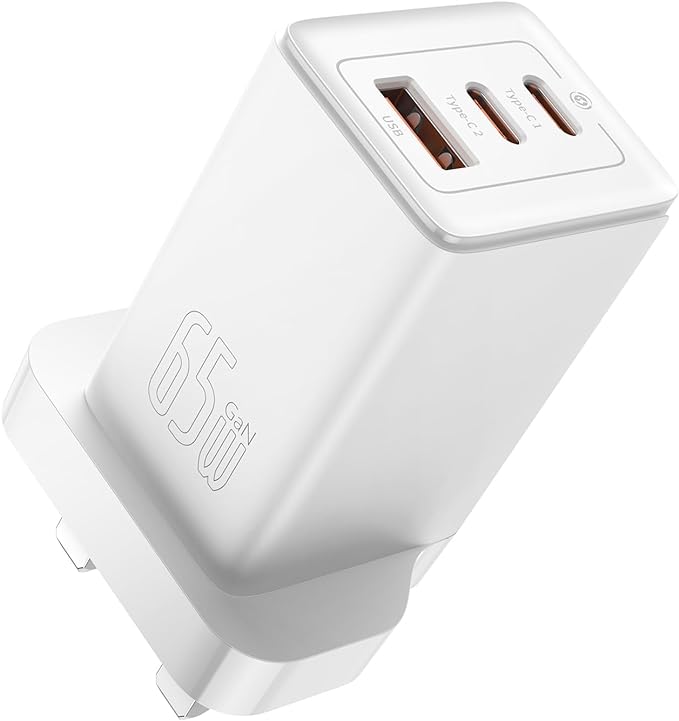 Baseus GaN5 Pro 65W 2C+U 3-in-1 UK 3 Pin Fast Charger