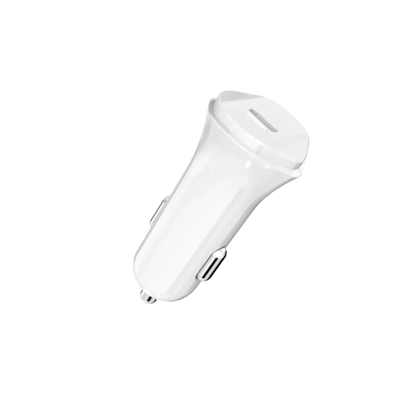 Aspor A906 Portable White PD 18W LEDFast Car Charger with USB-C To USB-C Cable