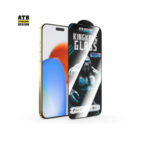 Atouchbo ATB Design King kong Full Cover 2.5D Clear Tempered Glass For Iphone 15