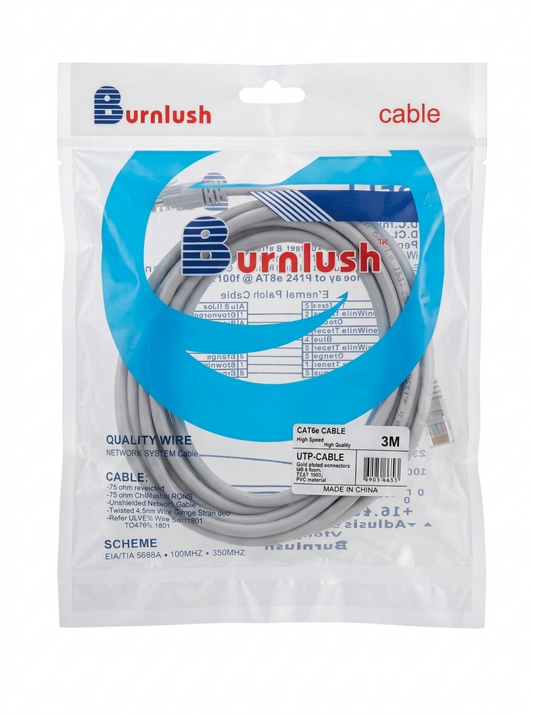 Burnlush High-Speed Cat6 UTP Network Patch Cable