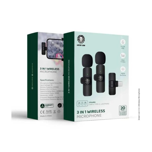 Green Lion 3 in 1 Wireless Microphone