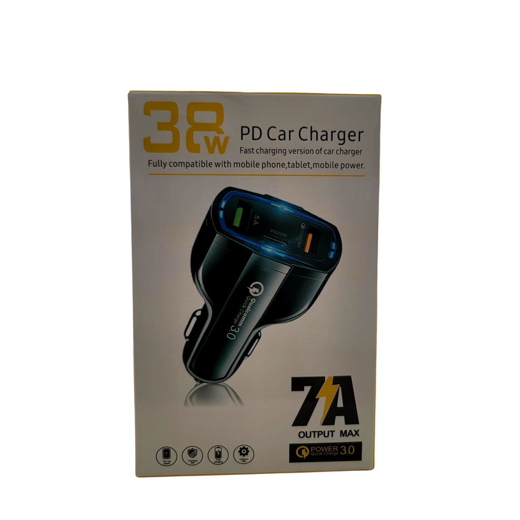 PD Quick Car Charger 38W - Yellow