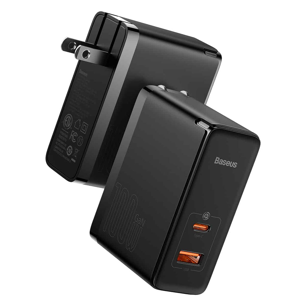 Baseus GaN5 Pro Fast Charger C+U 100W US (With Mini Cable Type-C to Type-C 100W(20V/5A) 1m)
