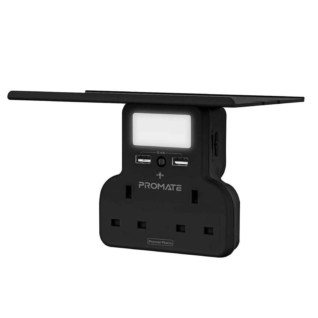 Promate 5 in 1 Wall Mount Charging Station,Dual 3250W AC Outlets