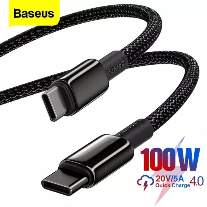 Baseus Cable Tungsten Gold Cable Type-C To Type-C 100W 1m – CATWJ-01